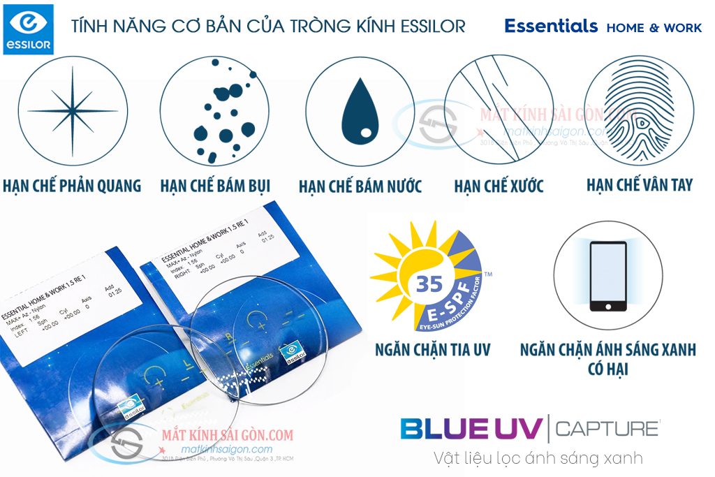 Tròng Kính Đa Tròng 1.50 Essilor Essentials Home & Work - Hình 3